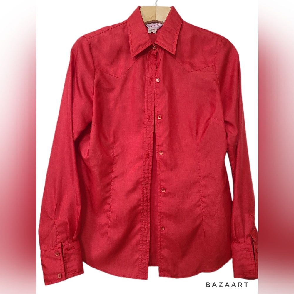 Vintage  H Bar C California Ranchwear Red Western Shirt